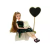 LEAN TOYS Bábika Emily drevené srdce biela mačka