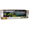 LEAN TOYS Poľnohospodársky traktor s postrekovačom, farmárske zvuky, zelený