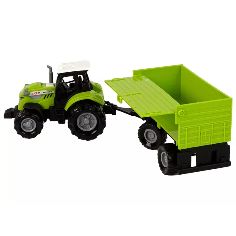 LEAN TOYS Farma traktor s návesom svetlá zvuky zelený