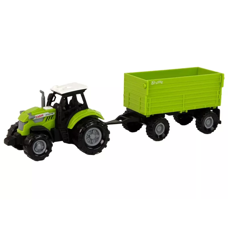 LEAN TOYS Farma traktor s návesom svetlá zvuky zelený