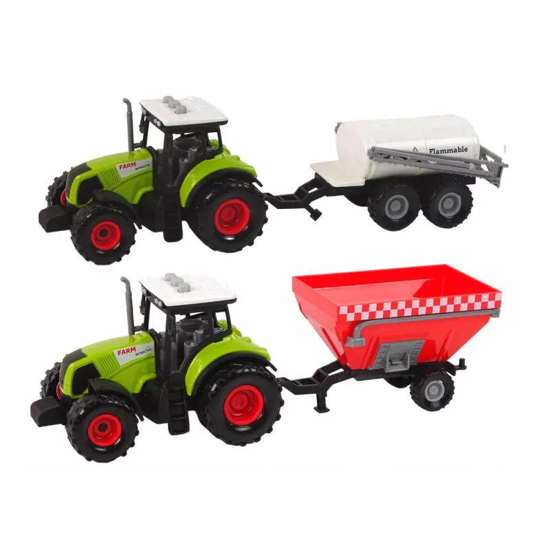 LEAN TOYS Sada farmárskeho traktora + 2 farmárske stroje, sada farmárskeho nákladného auta