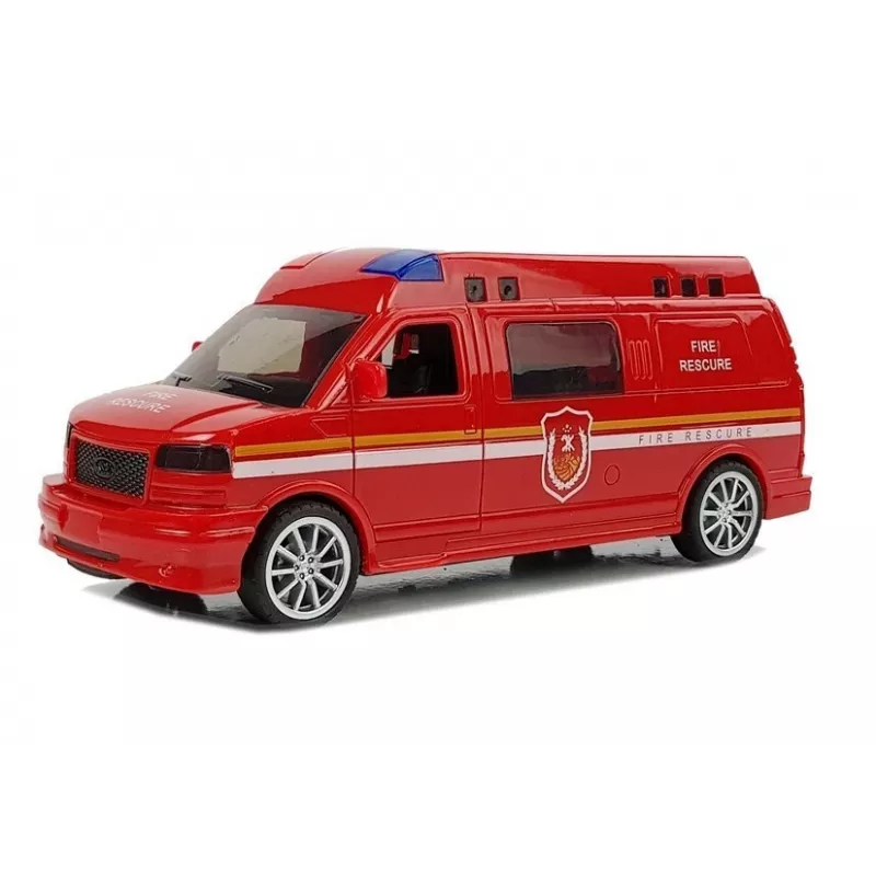 LEAN TOYS Hasičské auto s ťahacím mechanizmom, svetlom a zvukom