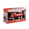 LEAN TOYS Hasičské auto so skrutkovacou šmykľavkou + náradie