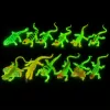 LEAN TOYS fluorescenčná zelená svietiaca jašterica gumená figúrka 15cm