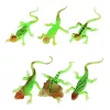 LEAN TOYS fluorescenčná zelená svietiaca jašterica gumená figúrka 15cm