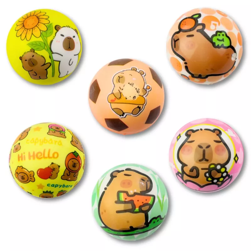 LEAN TOYS penová lopta na skákanie Capybara 6,5 cm
