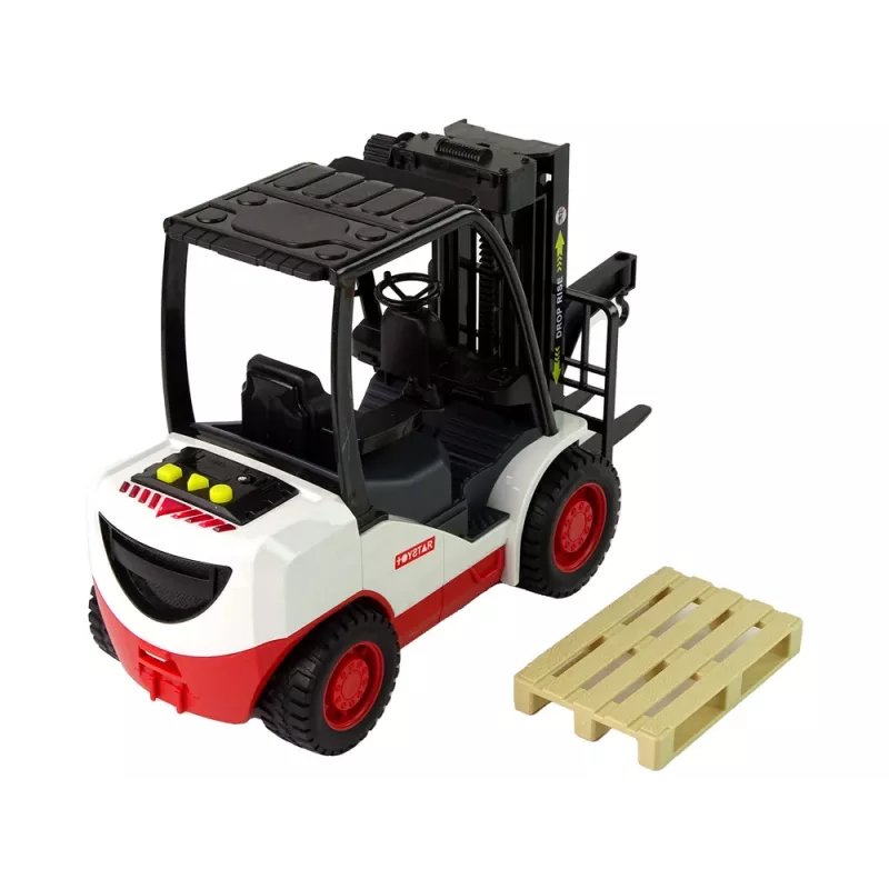 LEAN TOYS Vysokozdvižný vozík s pohyblivými vidlicami a paletou