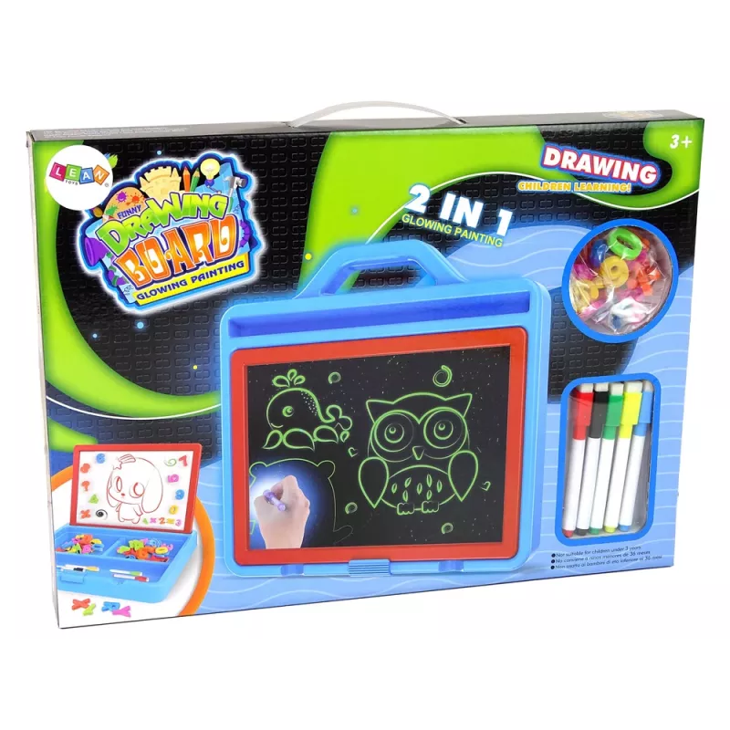 LEAN TOYS Svietiaca maľovacia tabuľa 2v1 magnetická