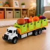 LEAN TOYS zelené nákladné auto na potraviny 1:55