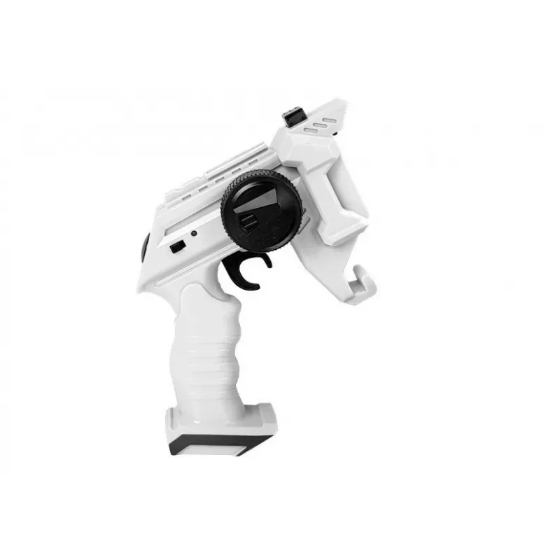 LEAN TOYS Gun Launcher Car 2 v 1 diaľkovo ovládané penové disky biela
