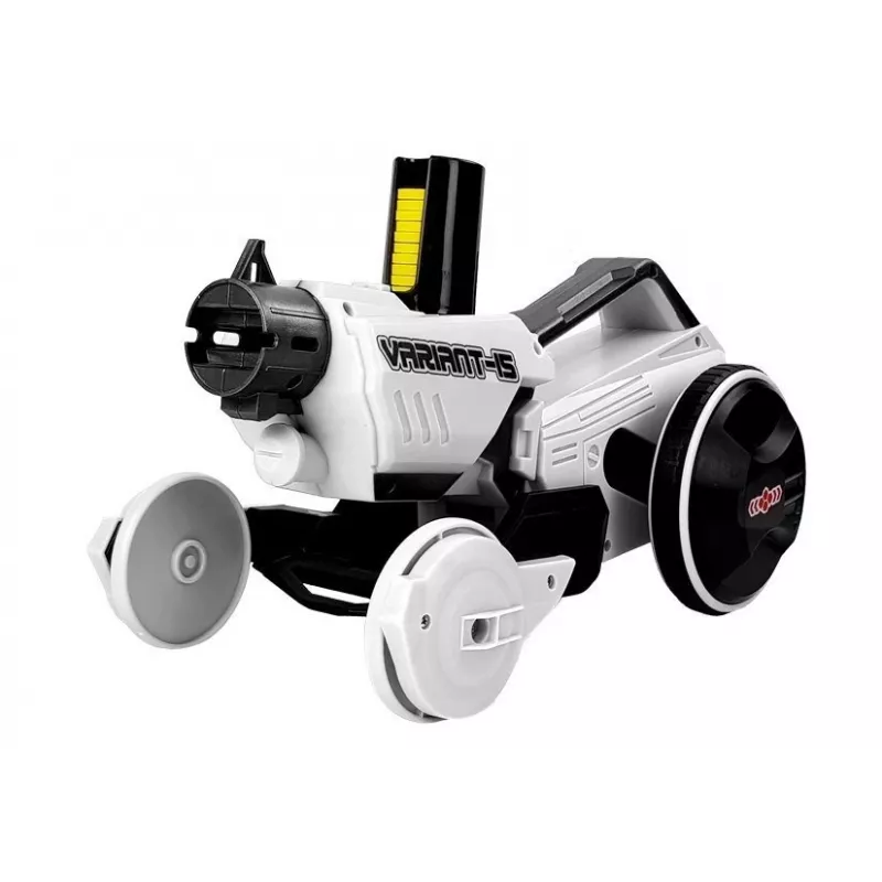 LEAN TOYS Gun Launcher Car 2 v 1 diaľkovo ovládané penové disky biela