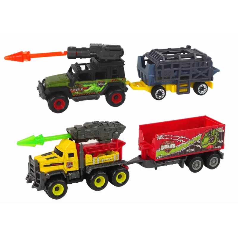 LEAN TOYS Vrtuľník dinosaury vozidlo sada 8 farebných ks