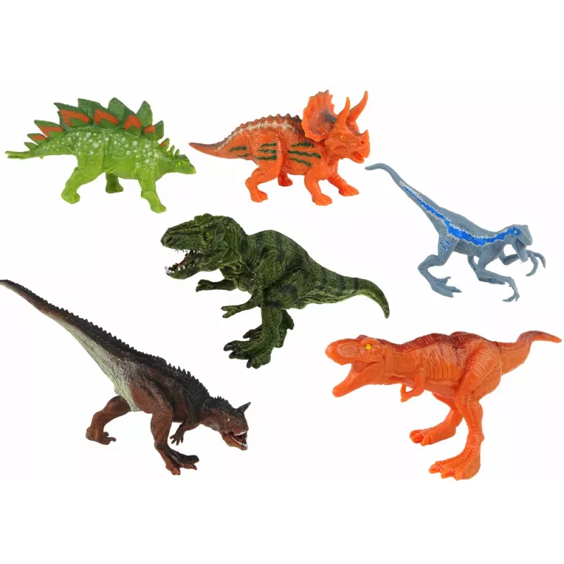 LEAN TOYS Vrtuľník dinosaury vozidlo sada 8 farebných ks