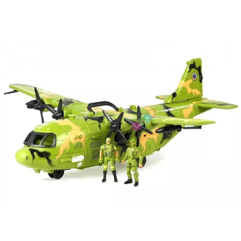 LEAN TOYS Obrovské vojenské lietadlo 55 cm s príslušenstvom