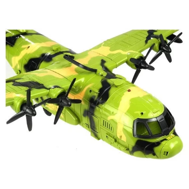LEAN TOYS Obrovské vojenské lietadlo 55 cm s príslušenstvom