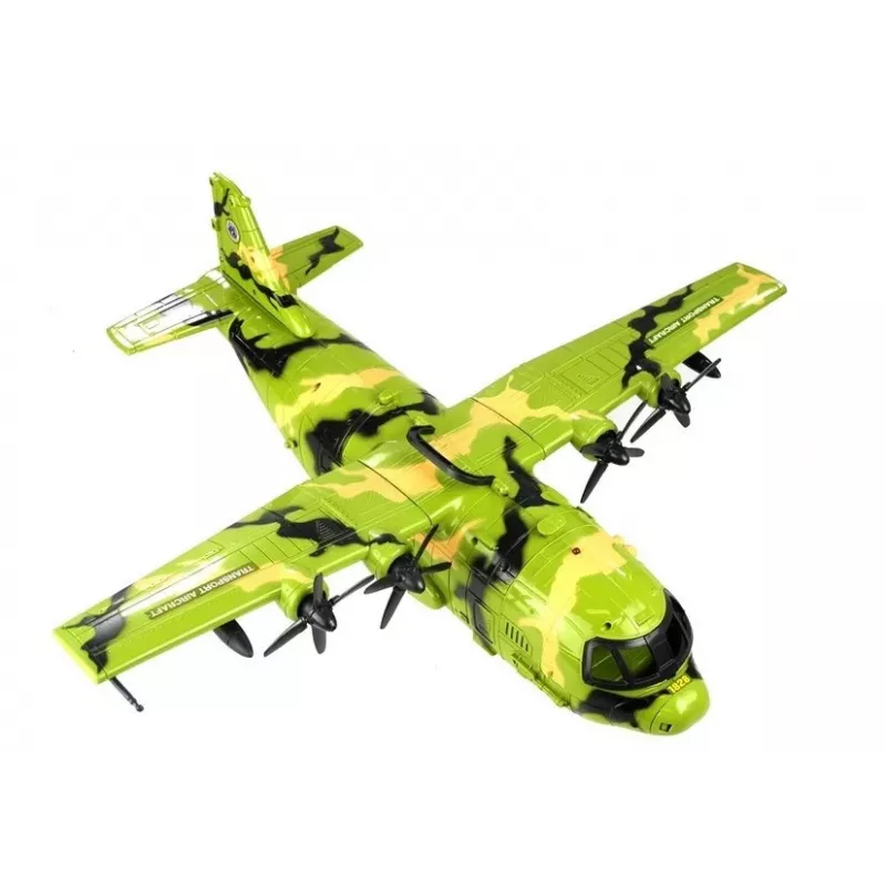 LEAN TOYS Obrovské vojenské lietadlo 55 cm s príslušenstvom