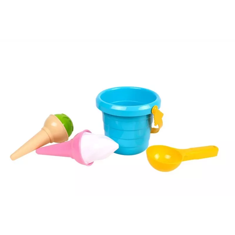 LEAN TOYS sada na piesok zmrzlina modré vedierko lyžička 5736