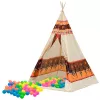 LEAN TOYS Indiánske teepee stan pre deti + 60 loptičiek 155 cm