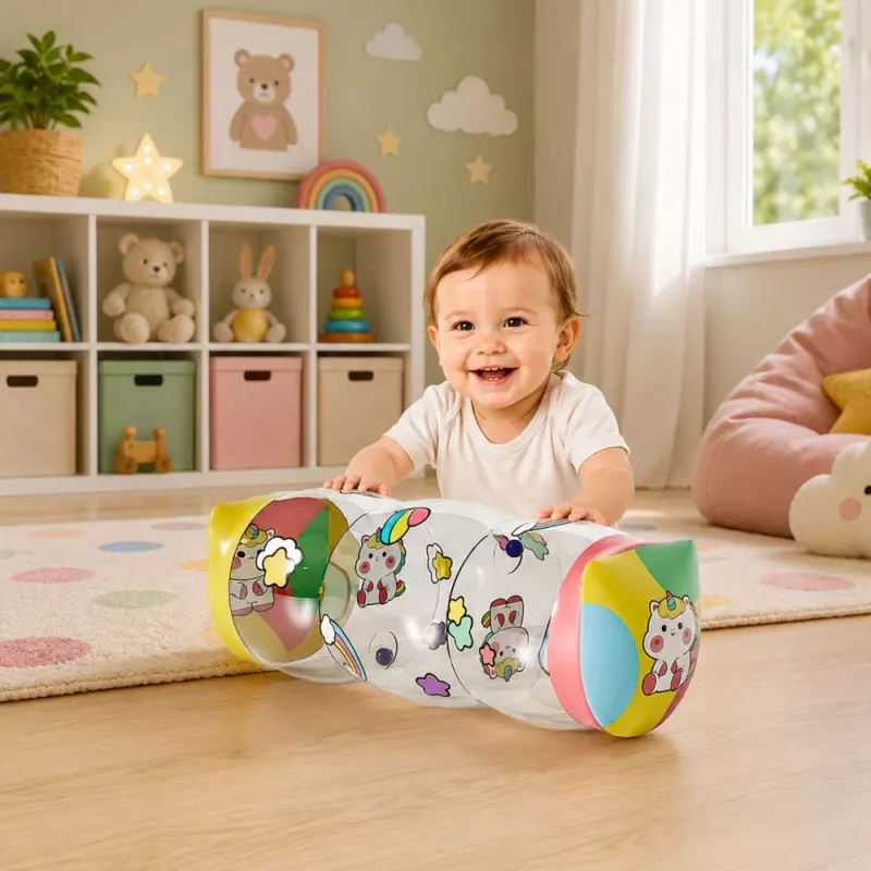 LEAN TOYS nafukovacia lezecká valec pre batoľatá jednorožec 48 x 20 cm