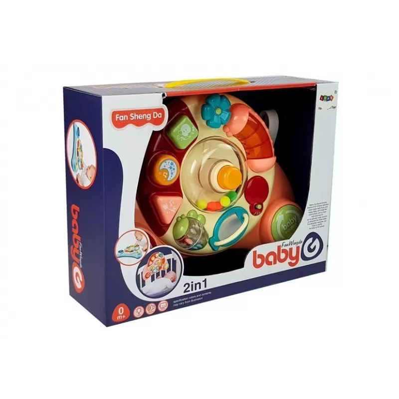 LEAN TOYS Interaktívny baby panel hračka hudba zvieratá ružová