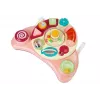LEAN TOYS Interaktívny baby panel hračka hudba zvieratá ružová