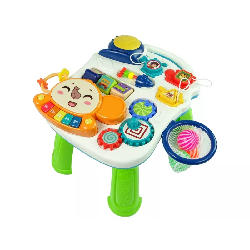 LEAN TOYS interaktívne chodítko pre bábätká 2-in-1 stôl červený