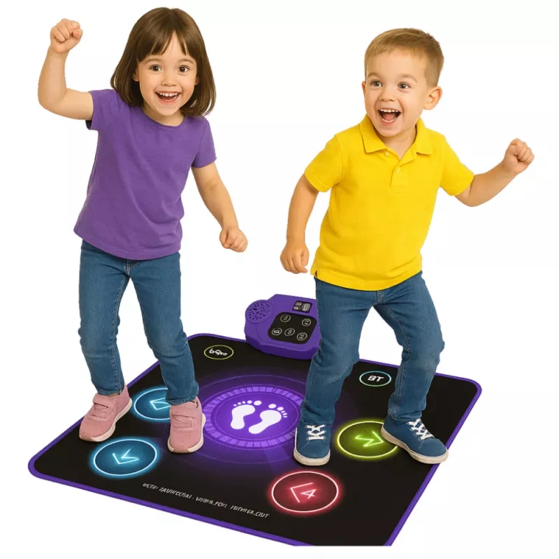 LEAN TOYS interaktívna tanečná podložka pre deti s Bluetooth 5.0, 5 hernými režimami & 3 jazykmi