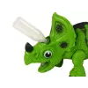 LEAN TOYS interaktívny dinosaurus Triceratops para voda zvuk zelený