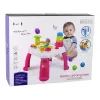 LEAN TOYS Interaktívny vzdelávací stolík triedič loptičiek šmýkačka ružový