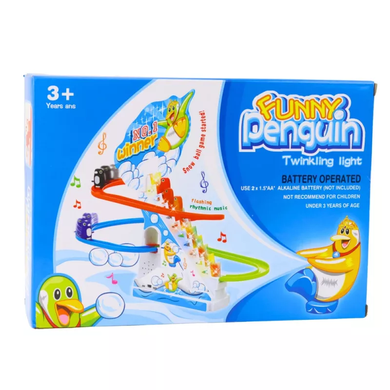 LEAN TOYS interaktívna sada tučniak so schodíkmi pre deti