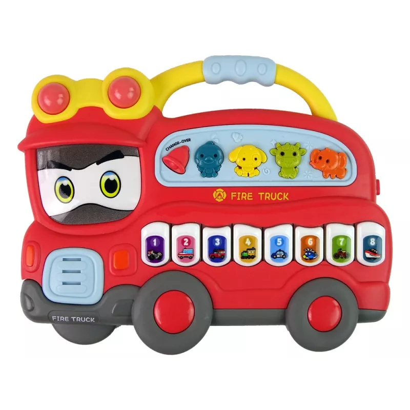 LEAN TOYS interaktívne piano hasičské zvuky zvieratá zvuky vozidiel melódie