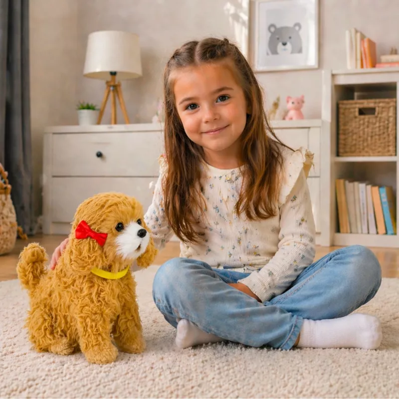 LEAN TOYS Interaktívny plyšový pes s jemnou srsťou, plemeno pudel