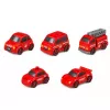 LEAN TOYS interaktívne parkovacie domček s umyvárňou a dielňou – hasičská sada s 8 autami
