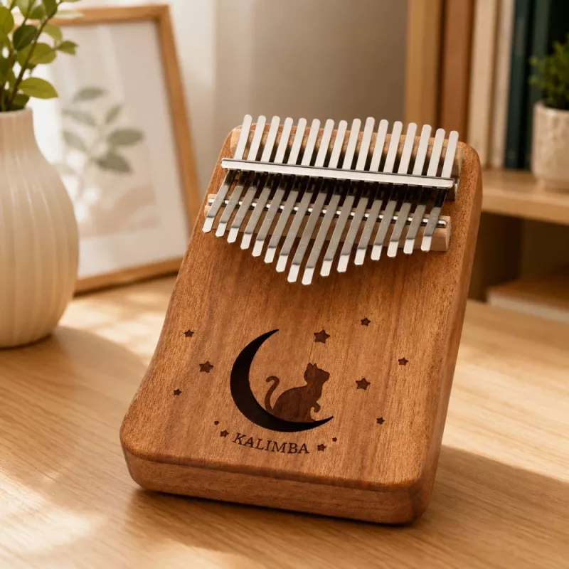 LEAN TOYS kalimba 17 klávesov drevený hudobný nástroj s príslušenstvom a taškou