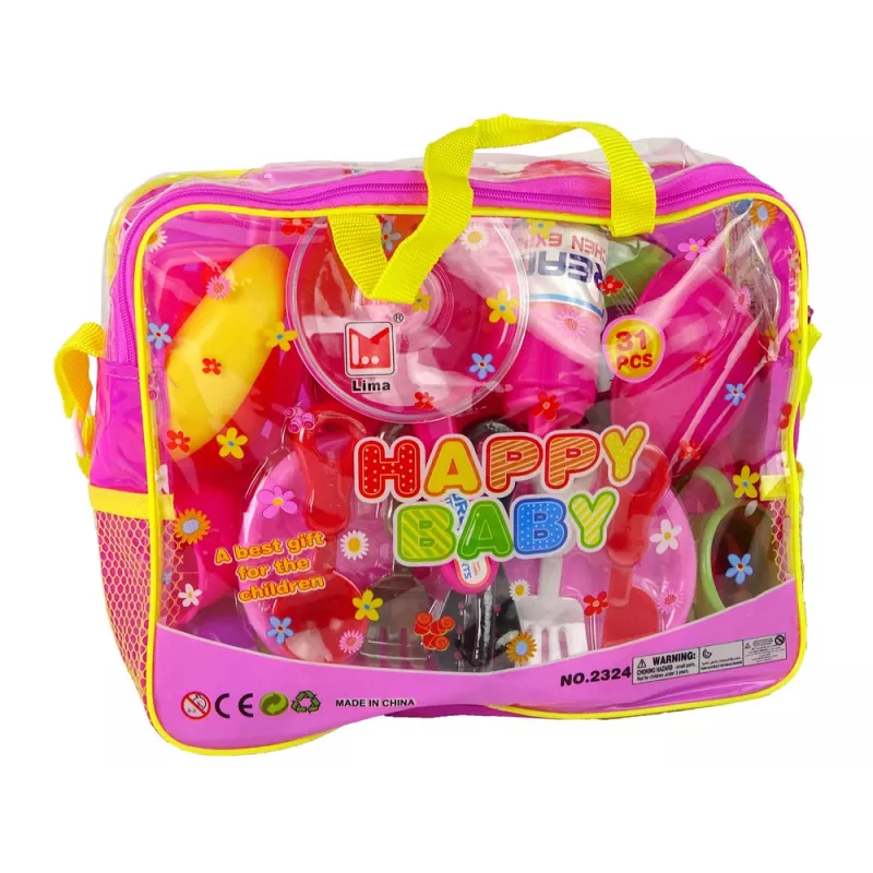 LEAN TOYS kuchynská súprava 31-dielna s taškou riad taniere deti