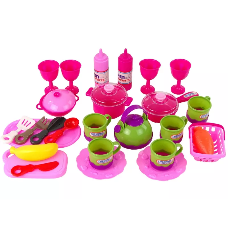 LEAN TOYS kuchynská súprava 31-dielna s taškou riad taniere deti