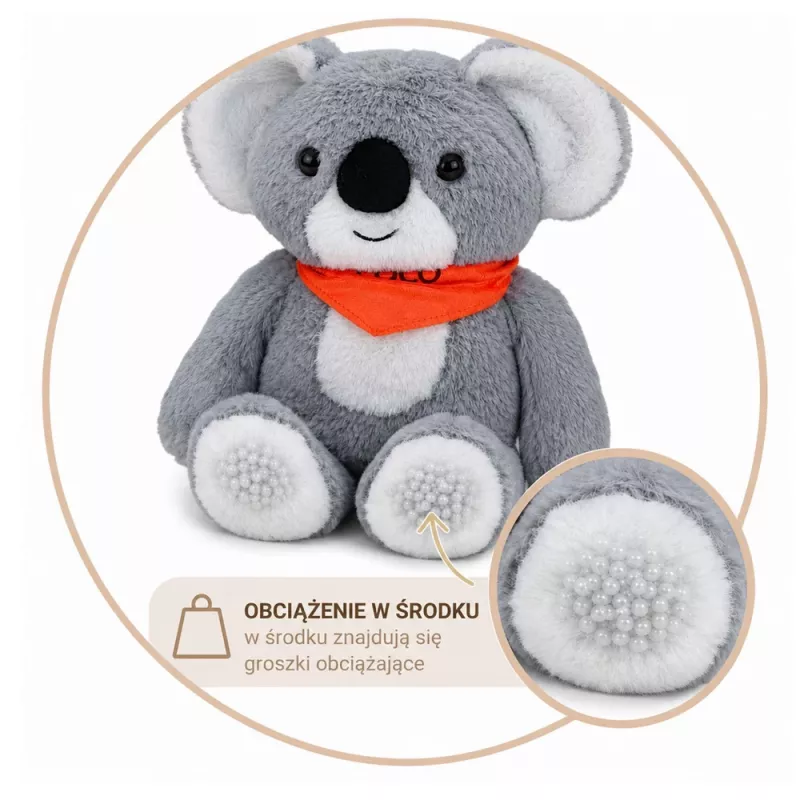 LEAN TOYS koala plyšová hračka terapeutický maskot 1.3 KG sivá 35 cm