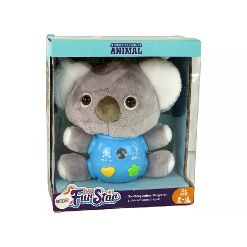 LEAN TOYS Interaktívna hračka koala s projektorom a zvukom sivá