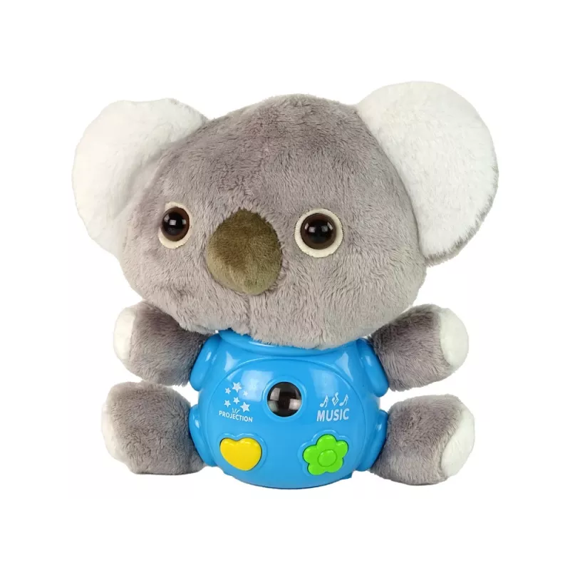 LEAN TOYS Interaktívna hračka koala s projektorom a zvukom sivá