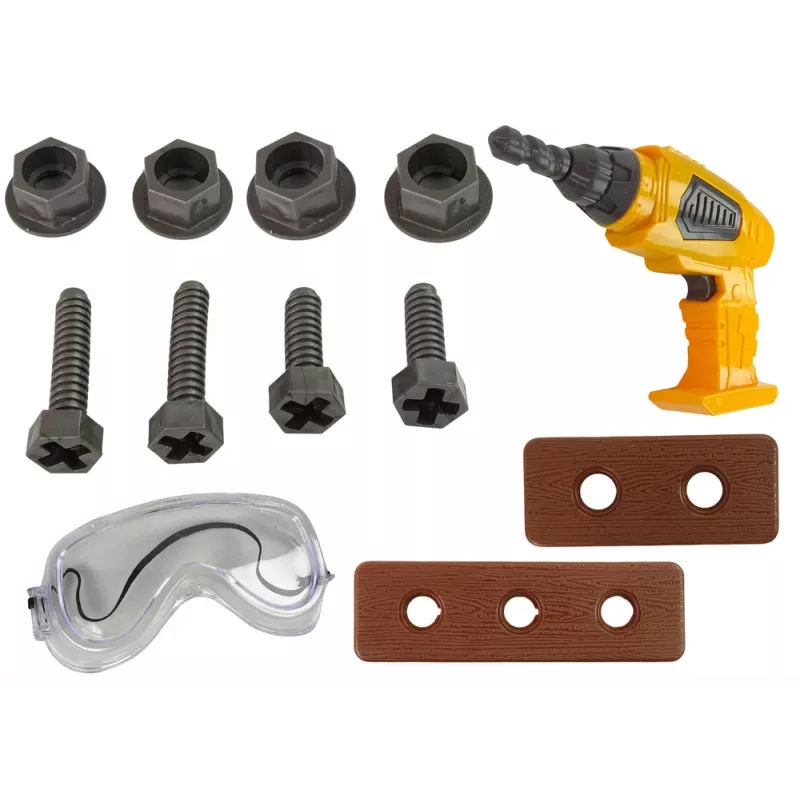 LEAN TOYS Veľký DIY kufrík s náradím + akumulátorová vŕtačka, remeselnícka sada