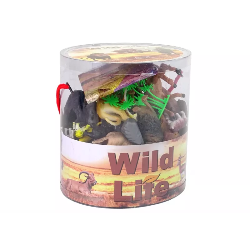 LEAN TOYS Veľká sada figúrok divé zvieratá safari + príslušenstvo, 34 prvkov