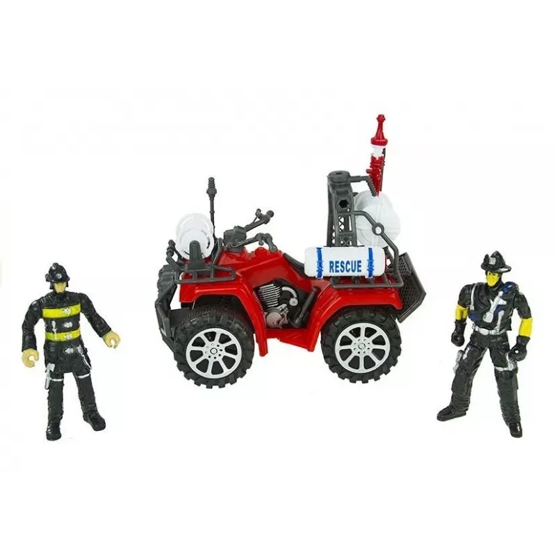 LEAN TOYS veľká hasičská sada s hasičským autom, figúrkami a prilbou na quad pre deti
