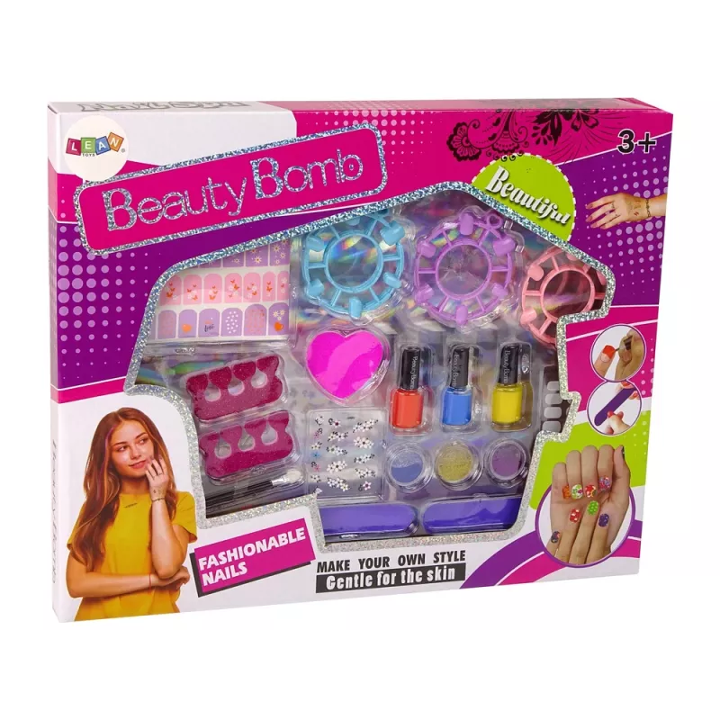 LEAN TOYS veľká súprava na nechty laky na nechty samolepky rozdeľovače prstov