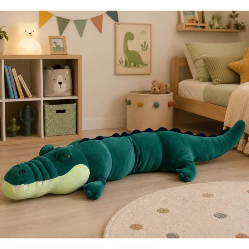 LEAN TOYS veľký plyšový krokodíl maskot plyšová hračka realistický zelený 150 cm