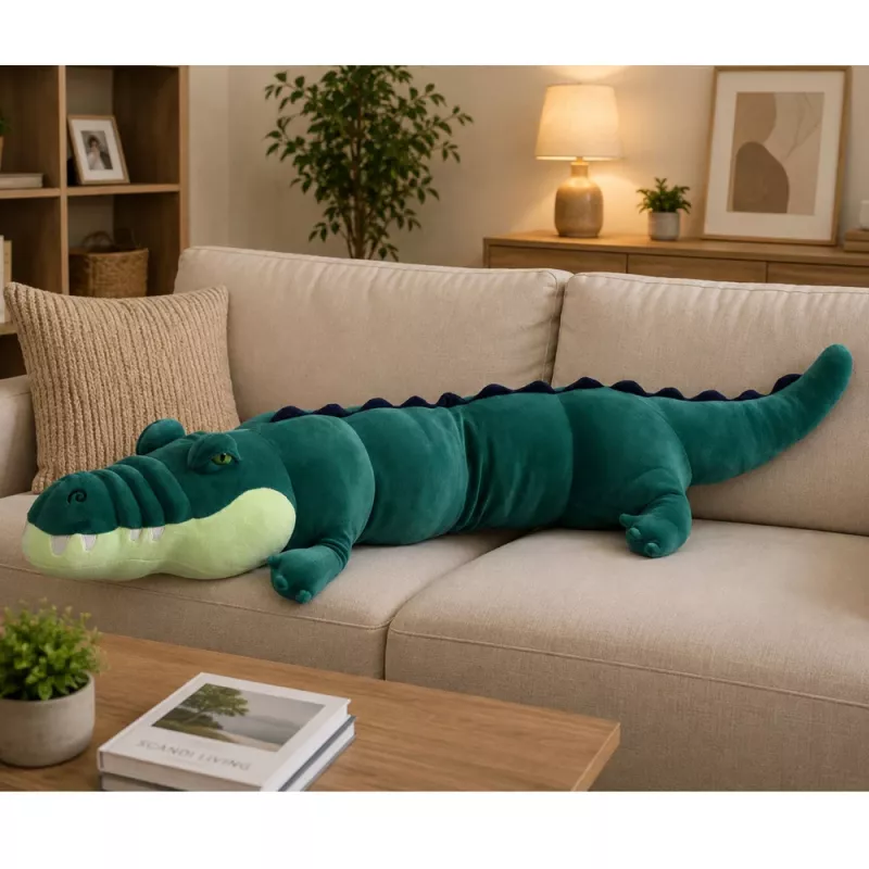 LEAN TOYS veľký plyšový krokodíl maskot plyšová hračka realistický zelený 150 cm