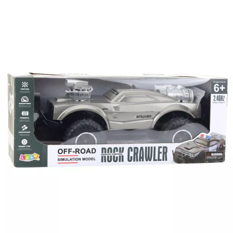 LEAN TOYS Veľké diaľkovo ovládané off-road športové auto RC strieborná 1:8
