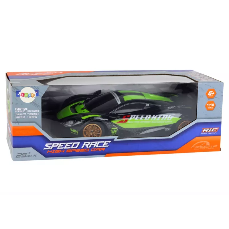 LEAN TOYS Veľké diaľkovo ovládané športové auto 1:10 zelené a čierne