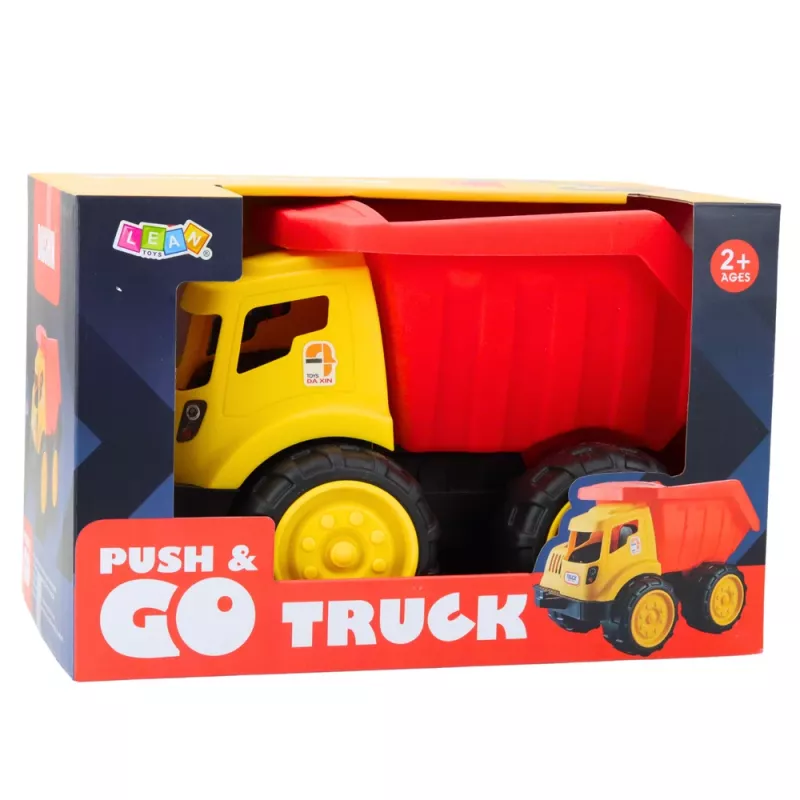 LEAN TOYS veľký sklápač pre deti pieskové stavebné vozidlo červeno-žlté