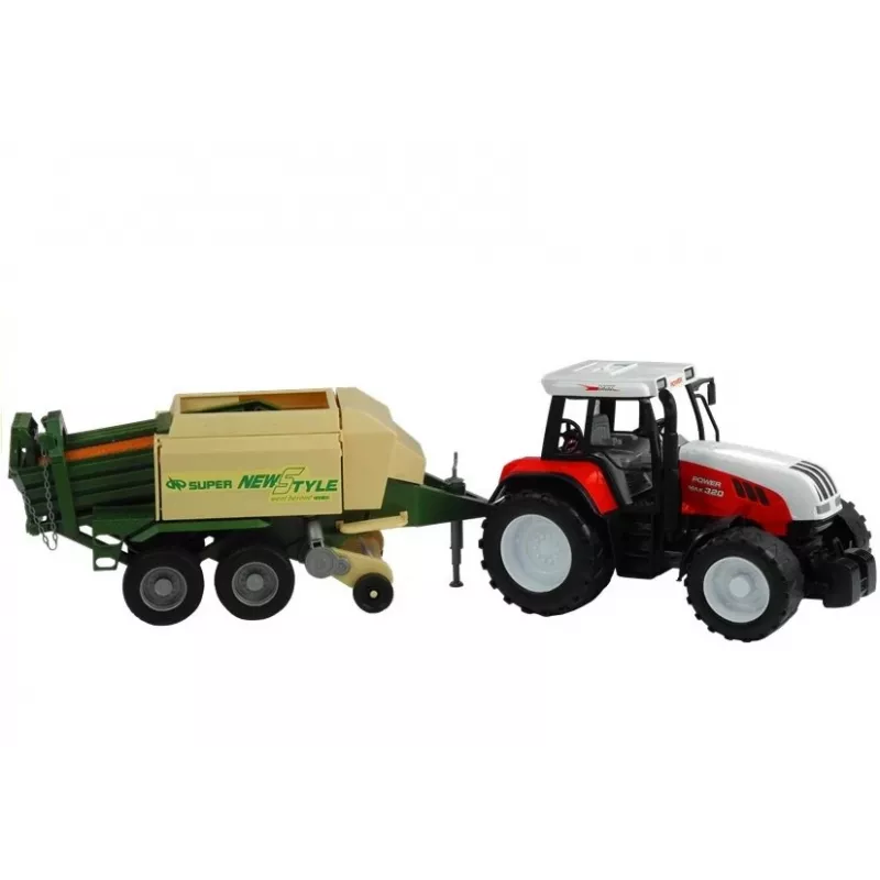 LEAN TOYS Veľký traktor s prívesom, poľnohospodársky stroj, 65 cm