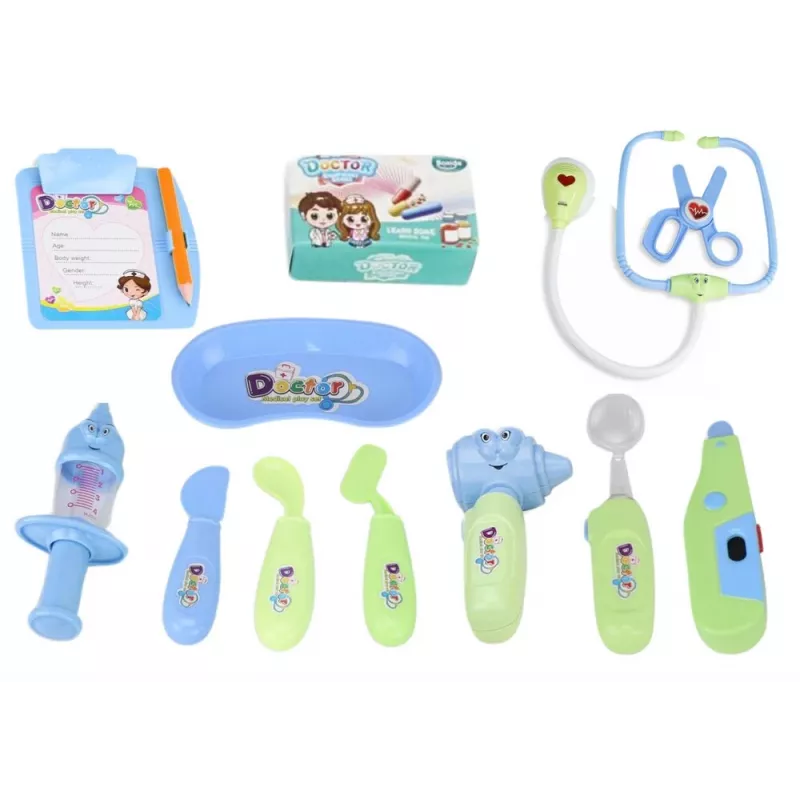 LEAN TOYS Little Doctor lekárska súprava v kufríku svetlá modrá zvuky